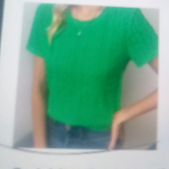 Elegant Green Eyelet Women's Top - Picture 4 of 7